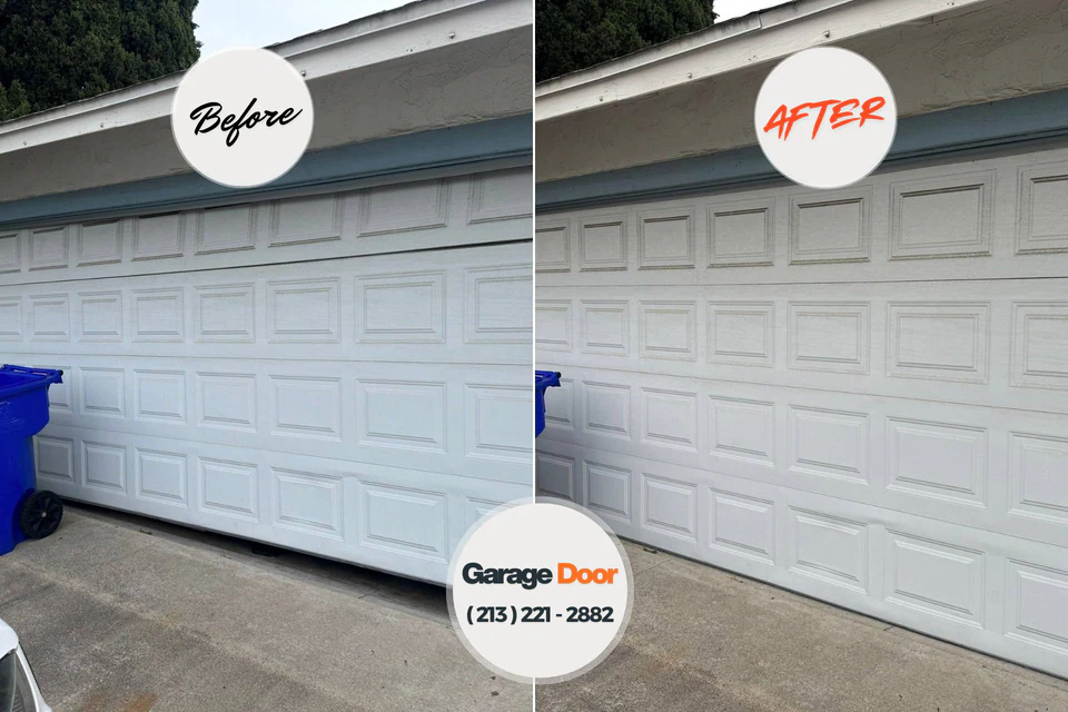 Before and after: garage door repair Bohemia, NY